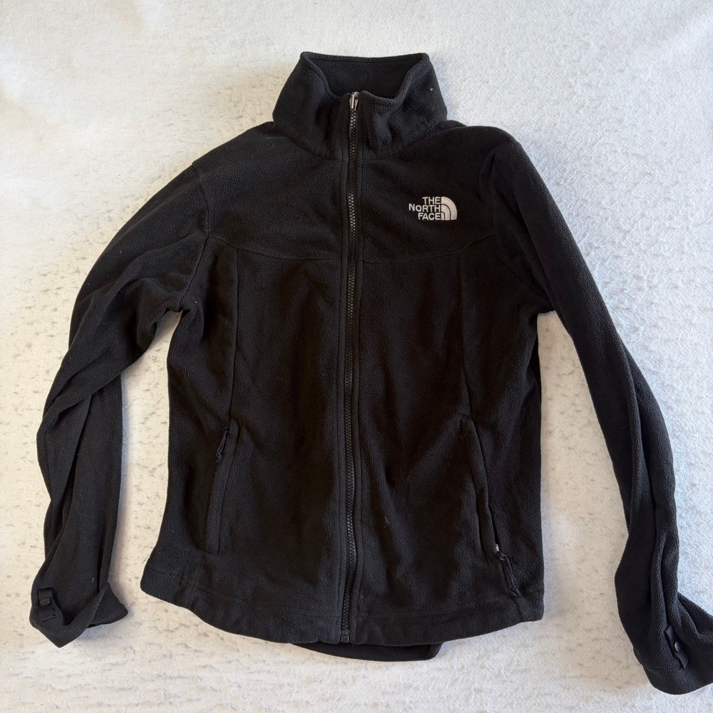 The North Face Fleece Jacket Womens Small Black Full Zip TKA 100